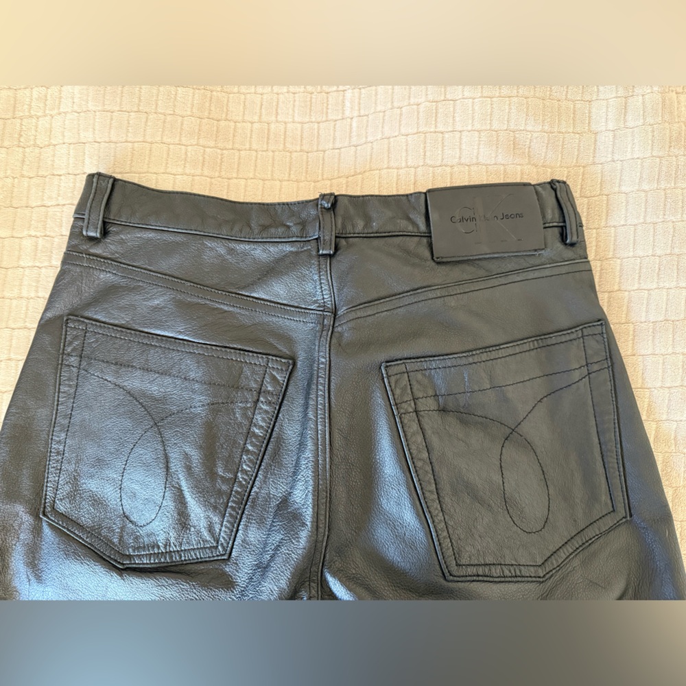 Calvin Klein Black Leather Pants - Picture 6 of 8